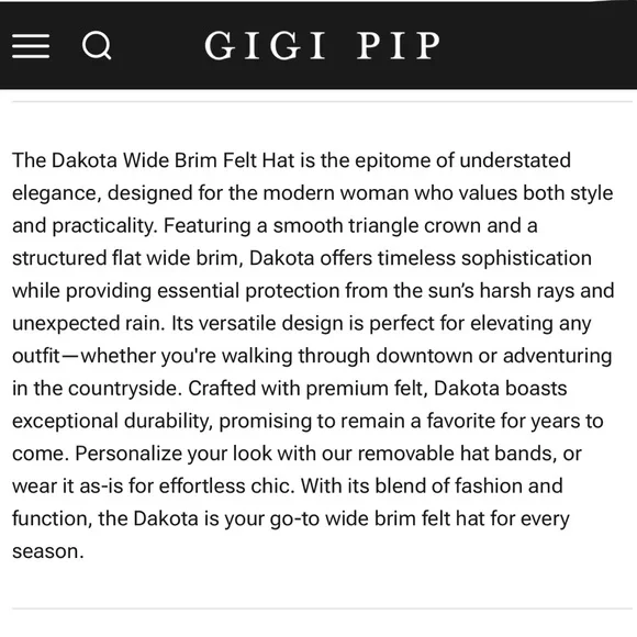 New w/ Tags Gigi Pip Dakota Triangle Crown Hat - Rusty Red - 59 M/L - Picture 9 of 11